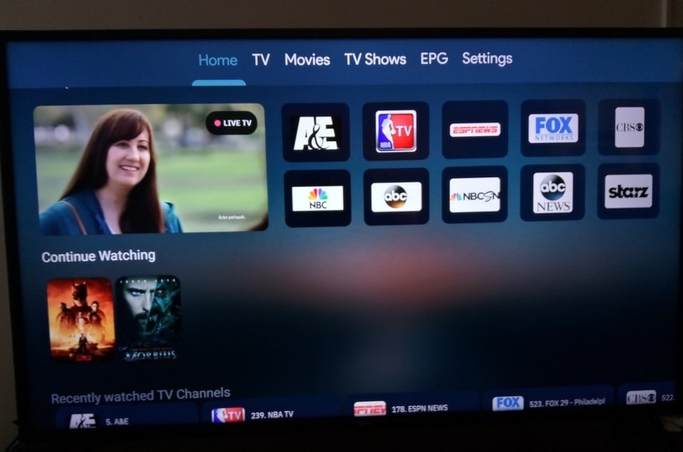 Jamzone TV Review - Home Screen