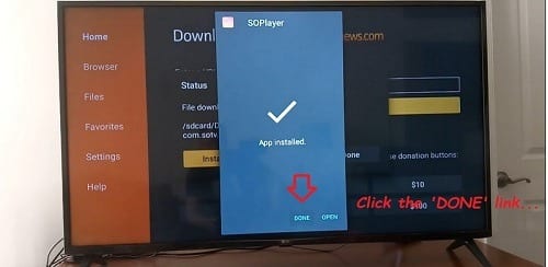 SO Player App Installation Completed