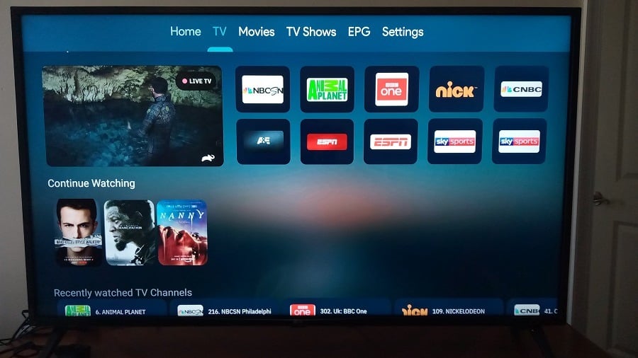 Superman Streams IPTV Review - Home Screen