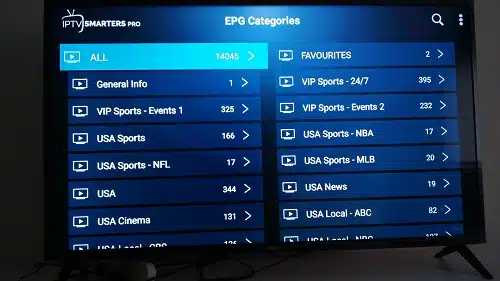 EPG Categories