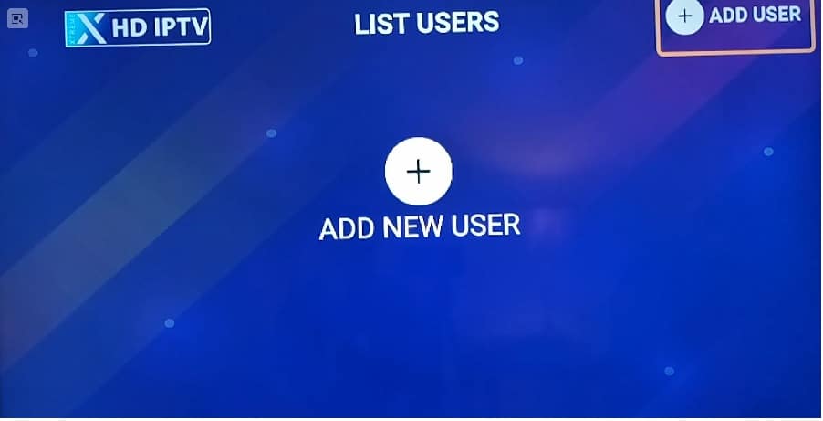 Add New User Screen