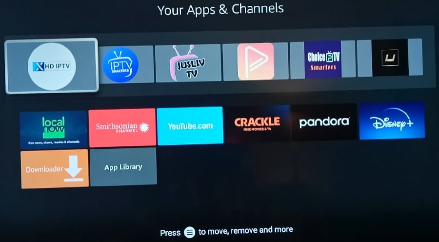 Xtreme on Firestick Moved to Top Left