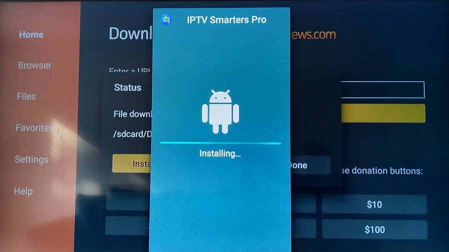 Now Installing Smarters Pro 