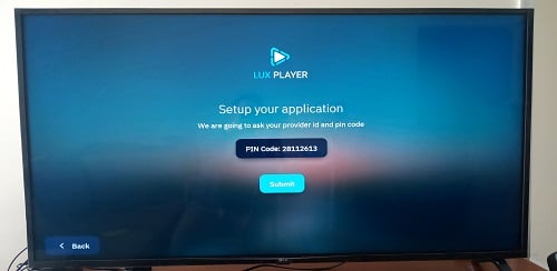 LUX Player Fire Stick - Select Submit Button