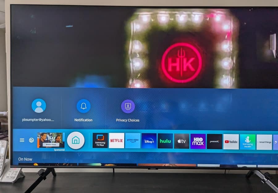 Samsung Smart TV Home Screen