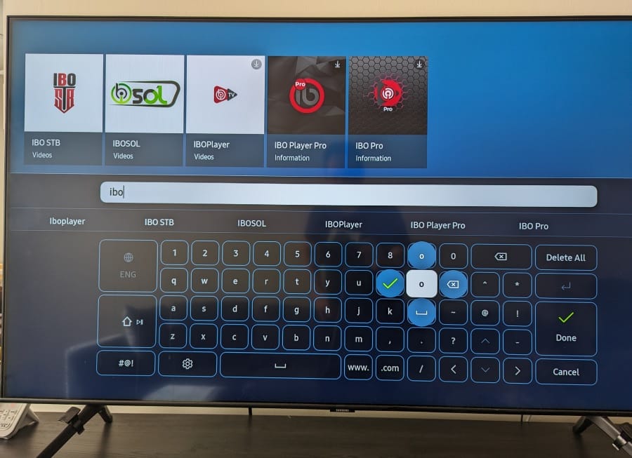 IBO Player Samsung - Type App Name