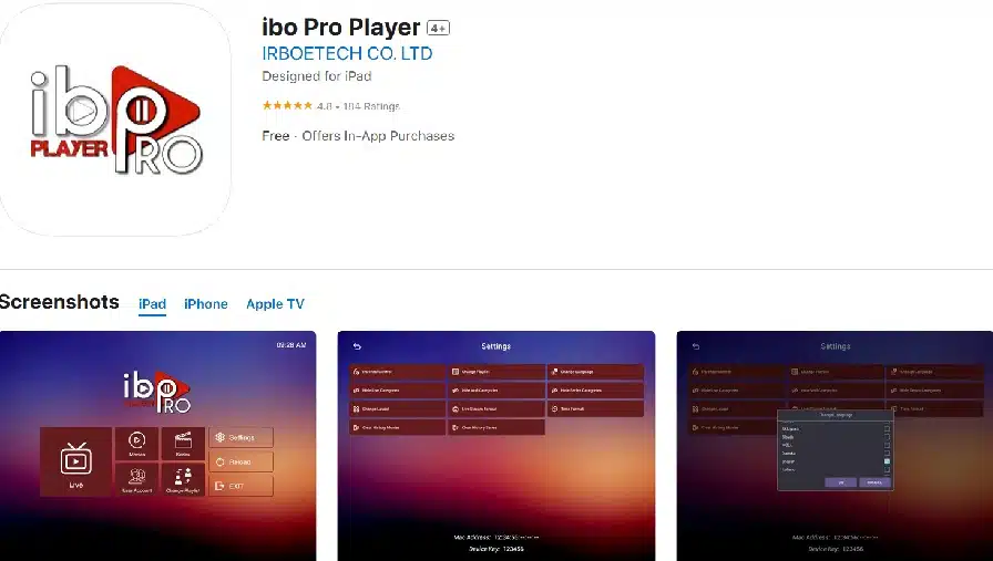 IBO Player -  Apple Play Store