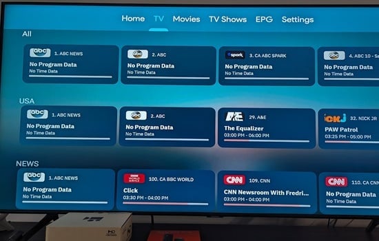 CoolDeals IPTV Live Channels Sub-Categories