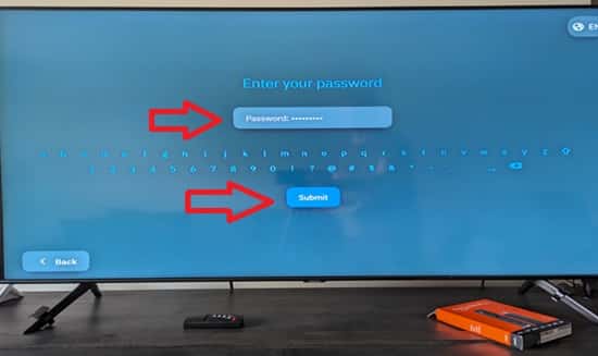 Enter Password and Select Submit Button