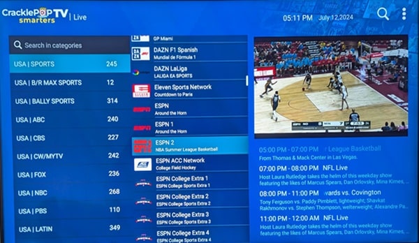 Live Sports Channels