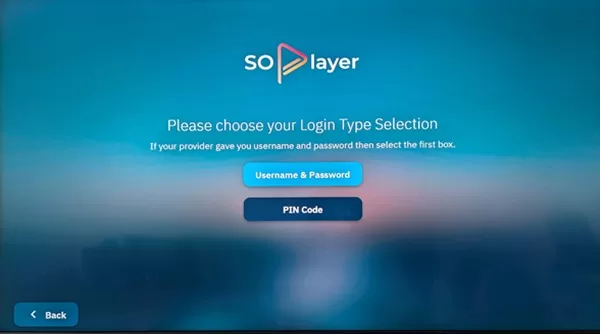 Username, Password & PIN Code Screen