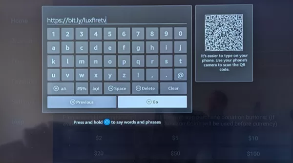 Type in the LUX Player Apk URL