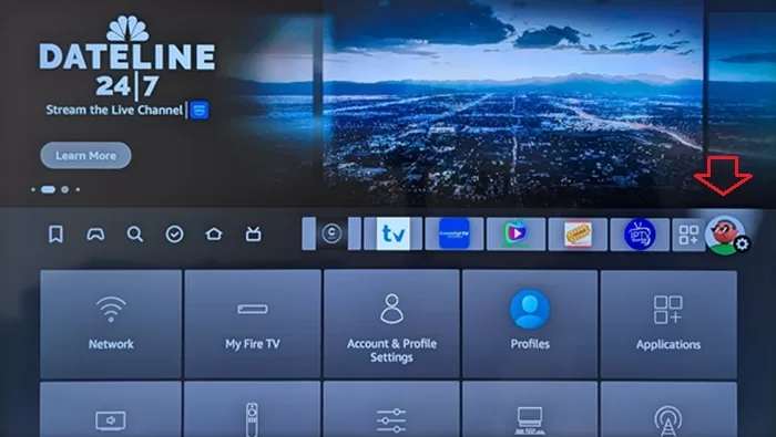 Select Settings icon