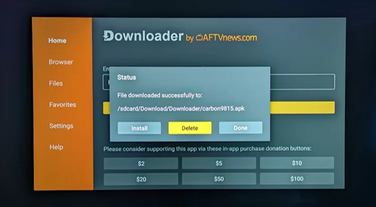 Select Delete Button