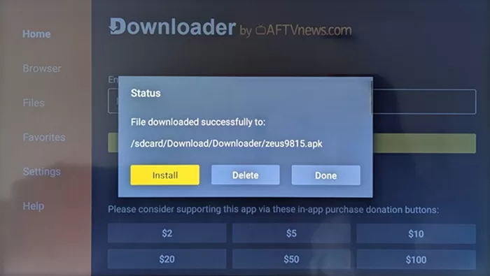 Status Screen Appears