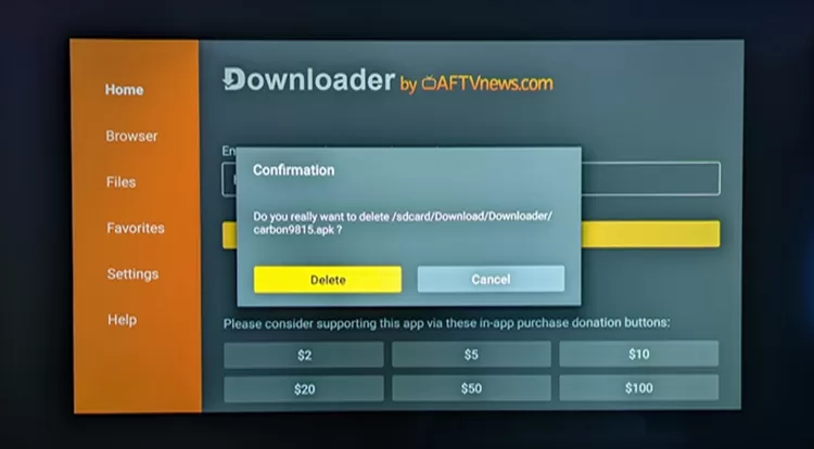 Select Delete Button Again