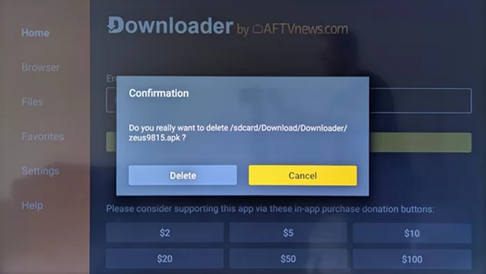 Confirmation Window