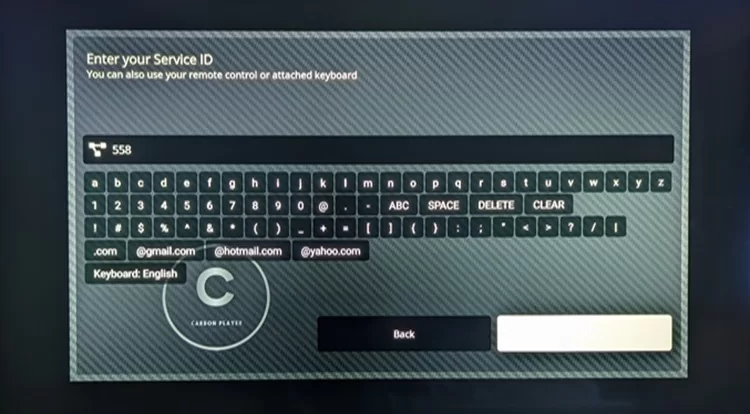Enter Service ID
