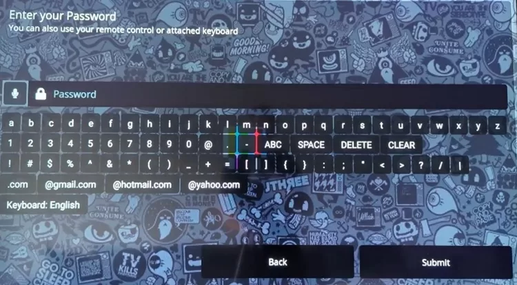 Password Screen Appears