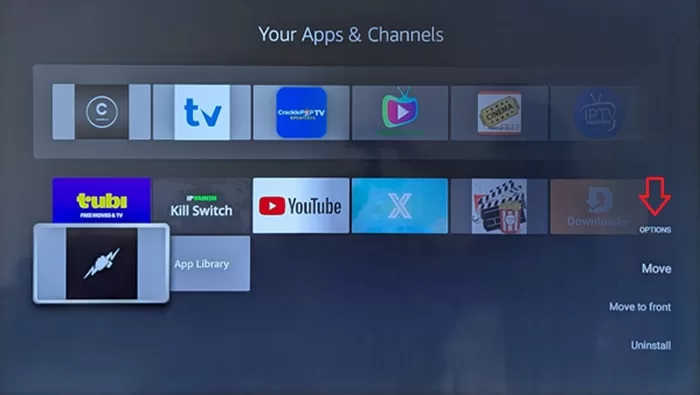 Press the 3-Horizontal Lines on the Remote - Options Windows Appear