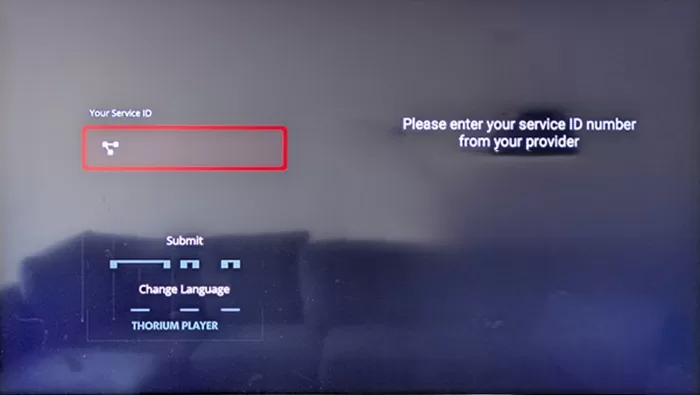 Your Service ID Screen