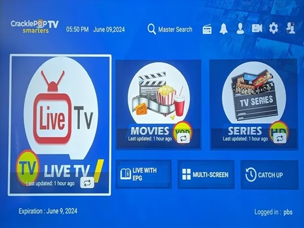 CracklePop TV Smarters App/APK